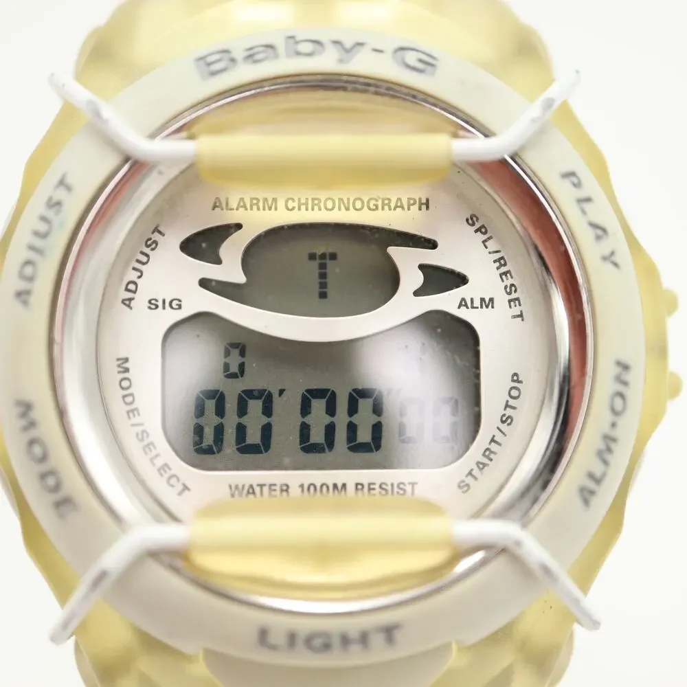 Vintage Casio Baby G Shock Blue White Watch Animated Dancer BG-393 w New Battery